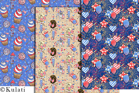 Cute 4th of July Seamless Patterns in Patterns - product preview 2