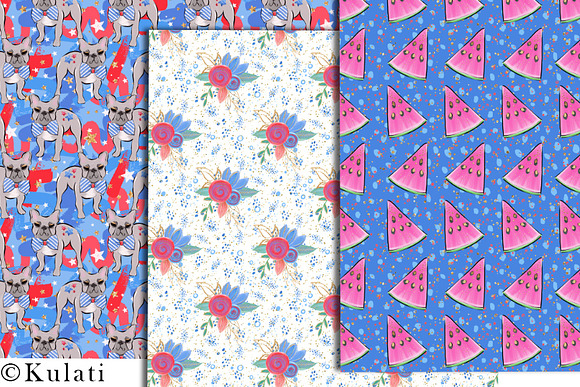 Cute 4th of July Seamless Patterns in Patterns - product preview 3