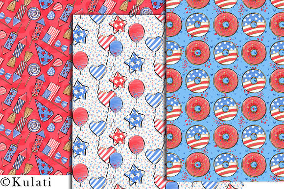 Cute 4th of July Seamless Patterns in Patterns - product preview 4
