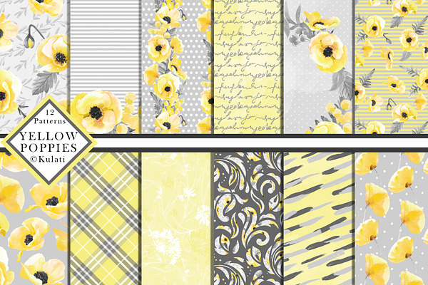 Yellow and Grey Poppy Patterns