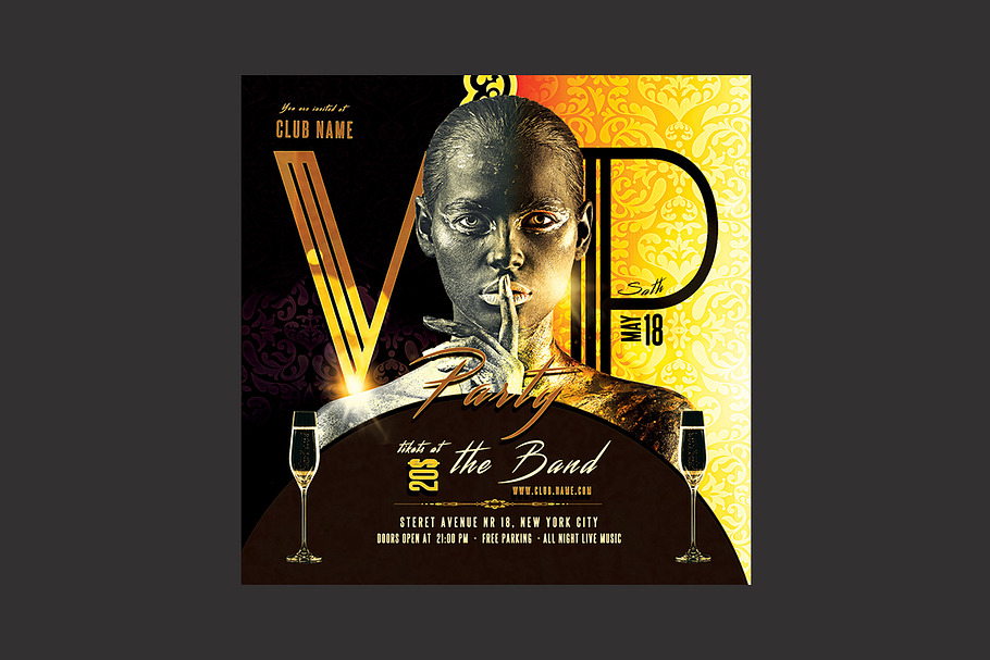 Vip Party Flyer in Flyer Templates - product preview 8