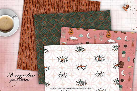 Boho digital seamless pattern in Patterns - product preview 1