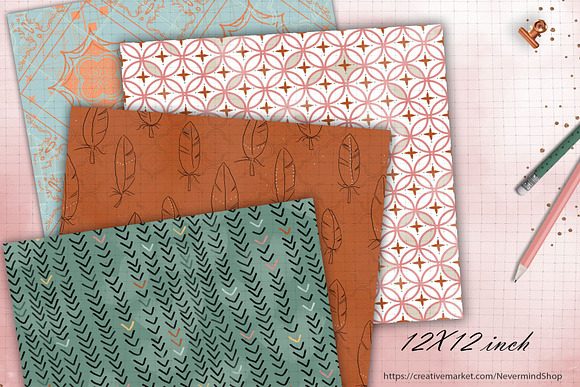 Boho digital seamless pattern in Patterns - product preview 2