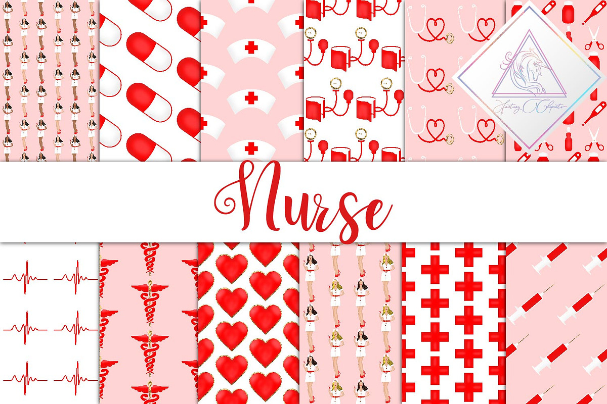 Nurse Digital Paper in Patterns - product preview 8