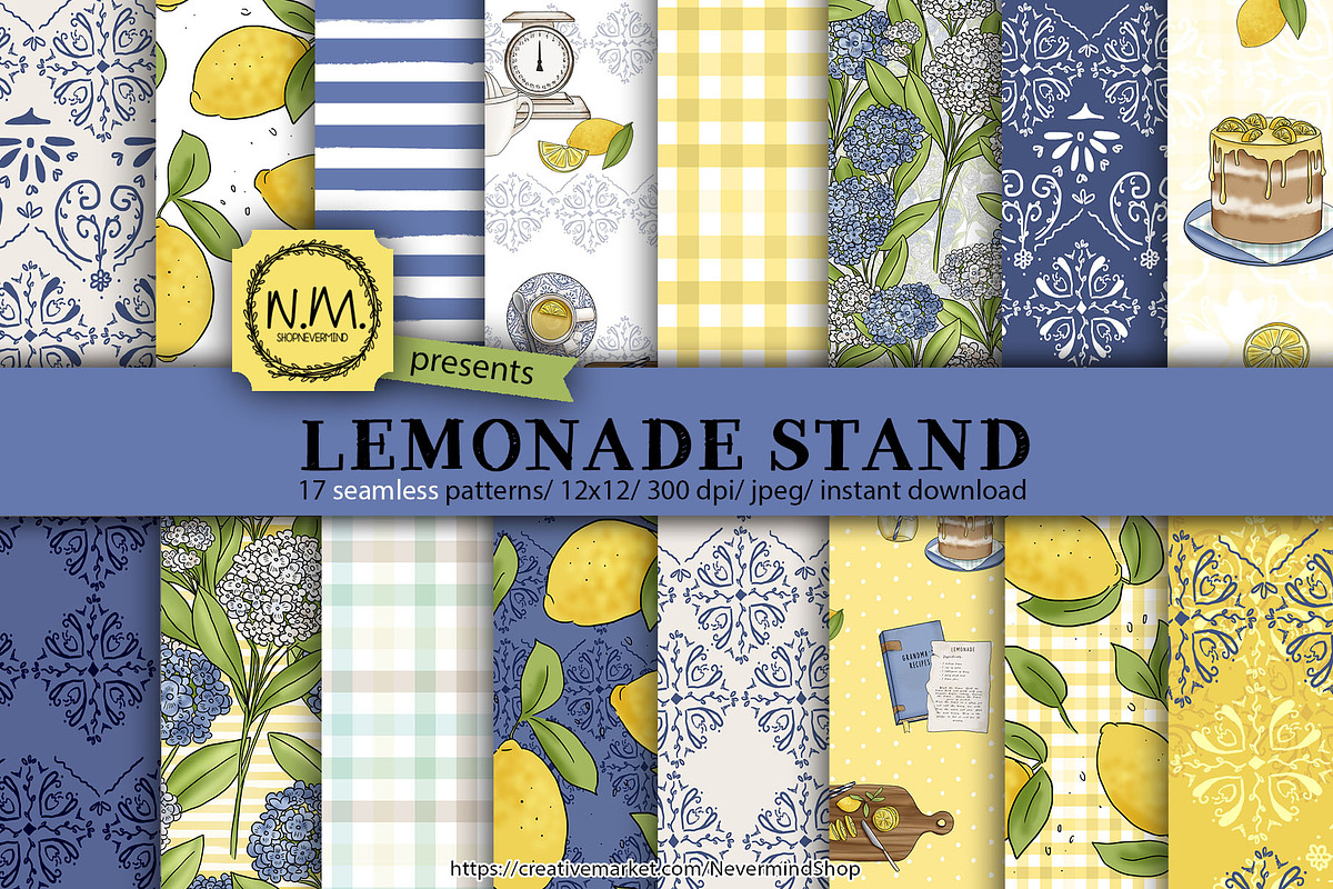 Lemonade digital paper pack in Patterns - product preview 8