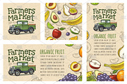 Farmers market fruit truck engraving