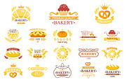 Bakery labels, badges and elements