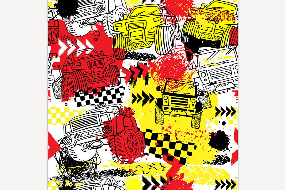 Seamless Tire Tracks Pattern in Patterns - product preview 8