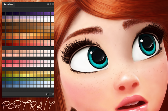 Cartoon Portrait Swatches in Photoshop Brushes - product preview 3