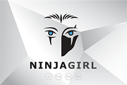 Ninja Girl Eyes Logo Template