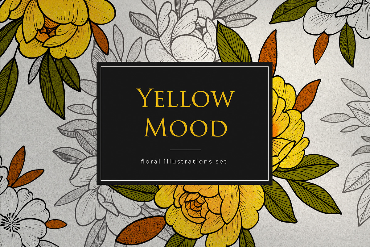Flower Set “Yellow mood” in Illustrations - product preview 8