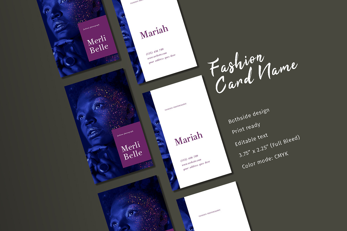 FASHION CARD NAME TEMPLATE in Business Card Templates - product preview 8