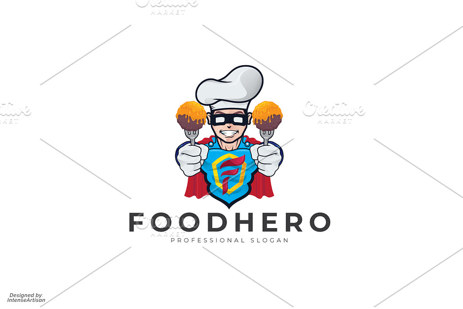 Meatball Food Hero Logo in Logo Templates - product preview 8