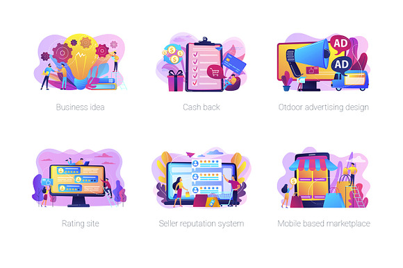 Marketing concept illustrations in UI Kits and Libraries - product preview 10