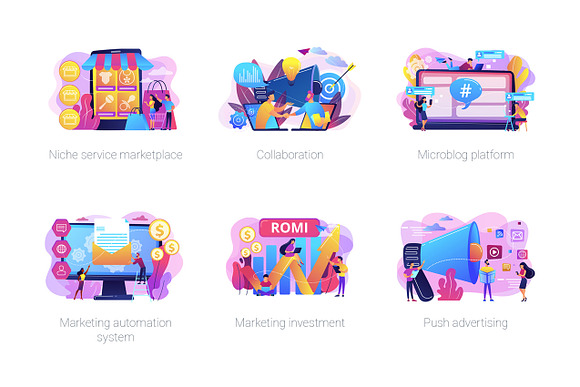 Marketing concept illustrations in UI Kits and Libraries - product preview 11