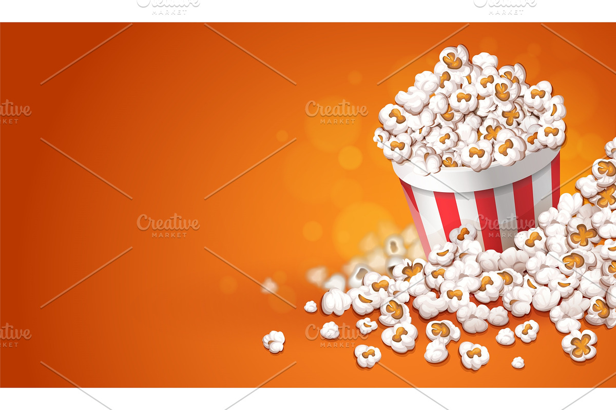 Popcorn in paper bucket. Online. in Illustrations - product preview 8