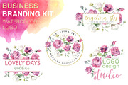 LOGO with pink roses and cotton