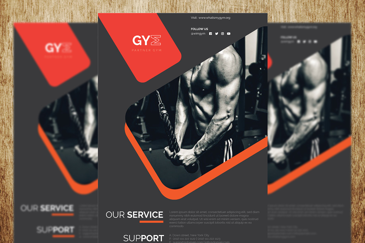 Gym Fitness Flyer in Flyer Templates - product preview 8
