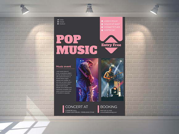 Pop Music Flyer in Flyer Templates - product preview 1