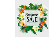 Tropical Summer Sale Background