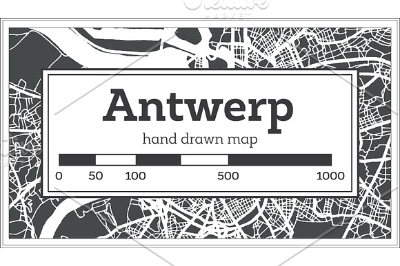 Antwerp City Map in Retro Style. in Illustrations - product preview 1