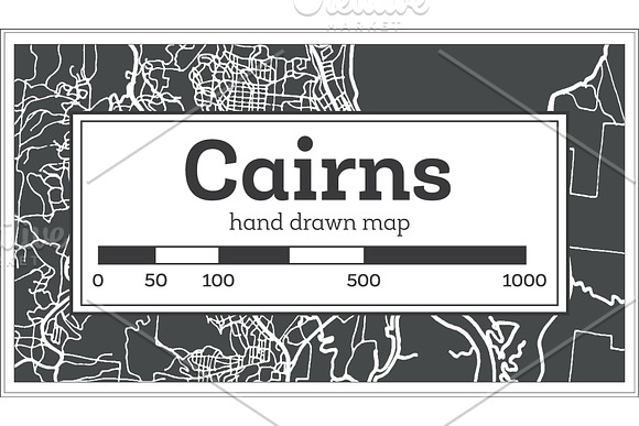 Cairns Australia City Map in Retro in Illustrations - product preview 1