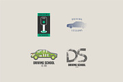 Driving school vector logo set