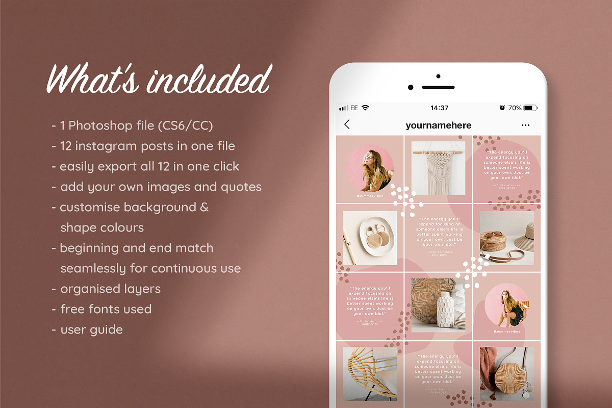 Instagram puzzle grid & highlights in Instagram Templates - product preview 8