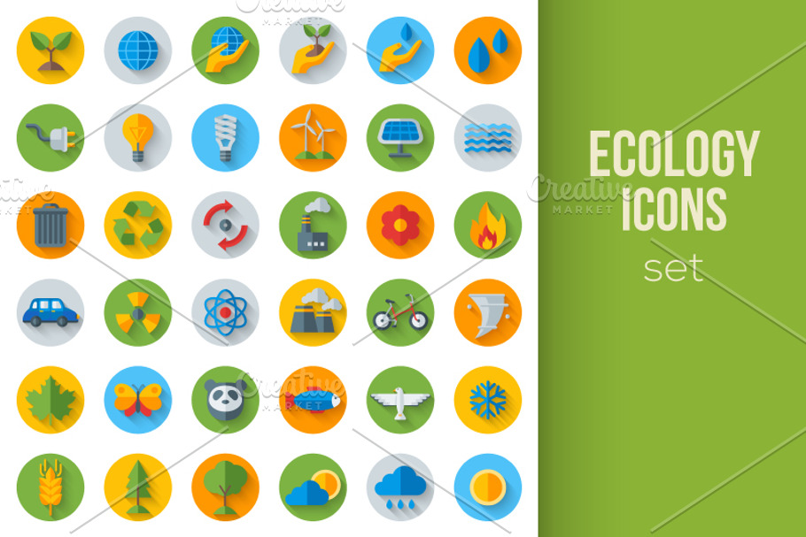 Eco Icons on Circles