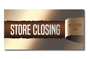 Store closing vector banner