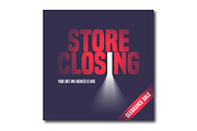 Store closing sale vector banner
