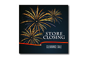 Store closing vector illustration