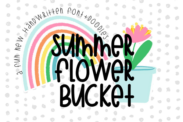 Summer Bucket Font + Doodle Stickers