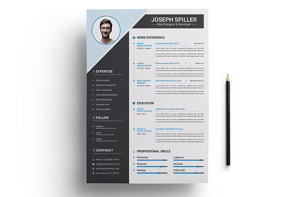 Resume Template / CV in Letter Templates - product preview 4