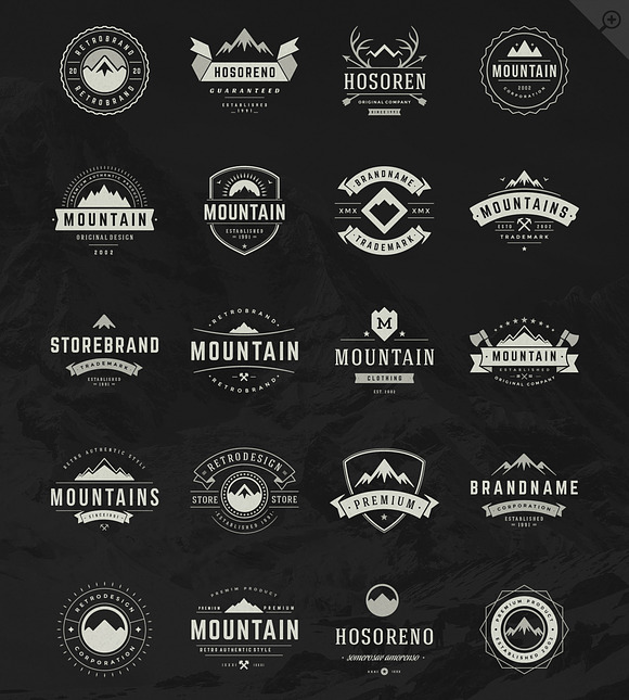 20 Mountain logos and badges in Logo Templates - product preview 2