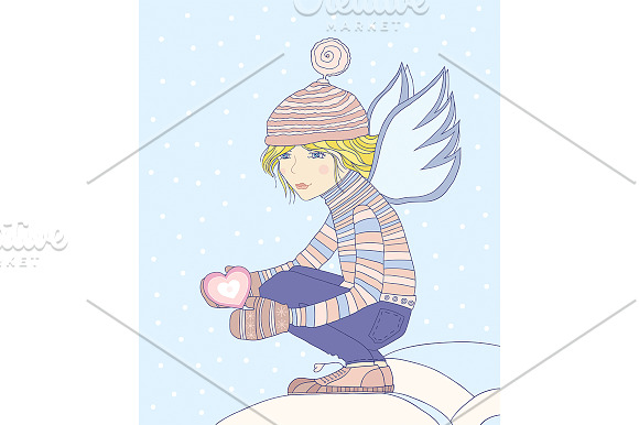 Angel and heart. in Illustrations - product preview 1