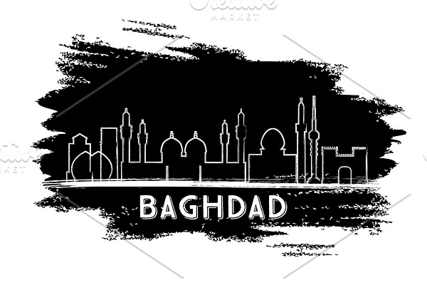 Baghdad Iraq City Skyline Silhouette