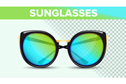 Cat Eye Sunglasses, Trendy Vector 3D