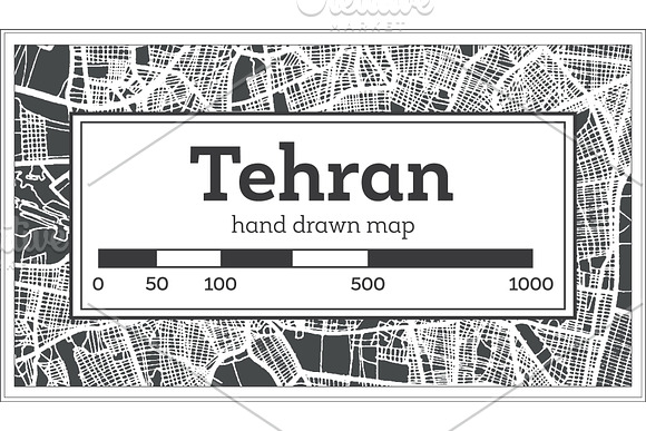 Tehran Iran City Map in Retro Style in Illustrations - product preview 1