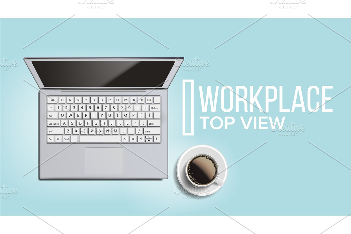 Workplace Desktop Background Vector in Illustrations - product preview 8