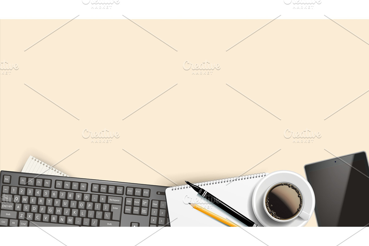 Workplace Background Vector. Place in Illustrations - product preview 8