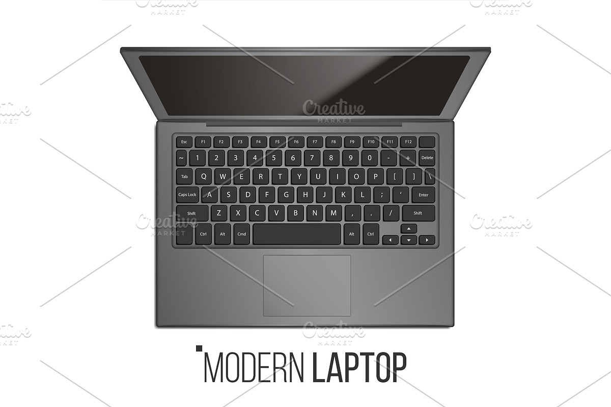 Laptop Computer Vector. Realistic in Illustrations - product preview 8