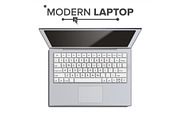 Laptop Vector. Realistic Modern