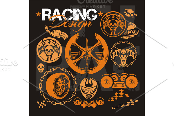 Racing design - vector elements for