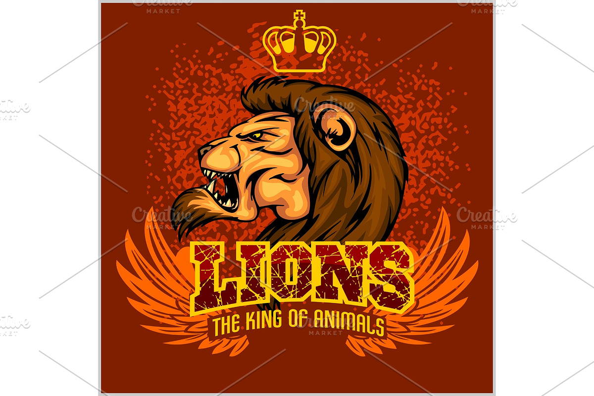 Lion head mascot - vector in Illustrations - product preview 8