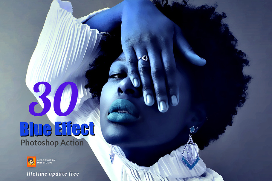30 Blue Effect Photoshop Action