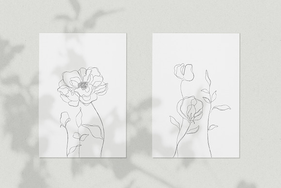 Minimalist Botanical Line Sketches in Illustrations - product preview 2