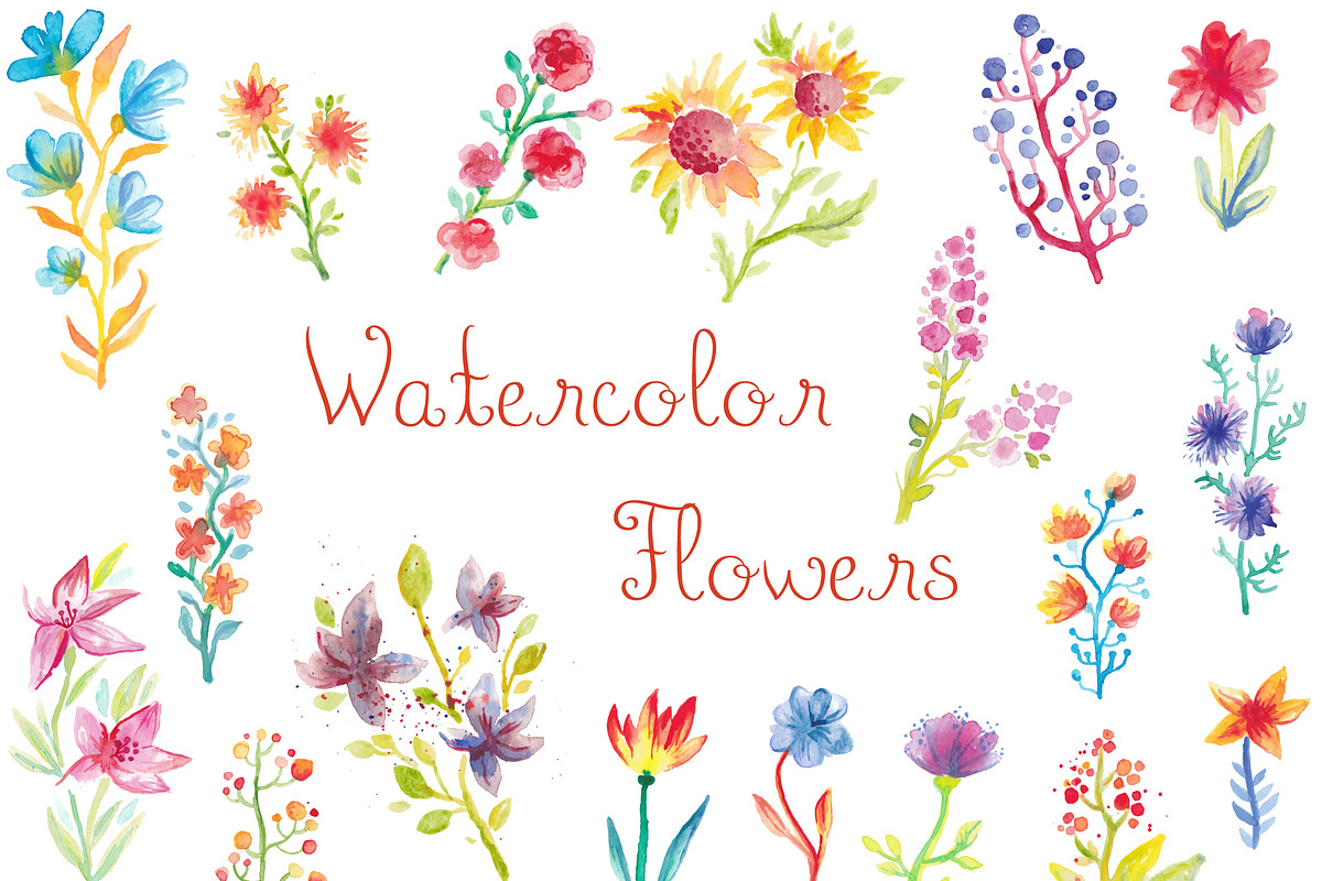Watercolor Flowers in Objects - product preview 8
