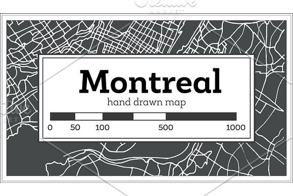 Montreal Canada Map in Retro Style. in Illustrations - product preview 1