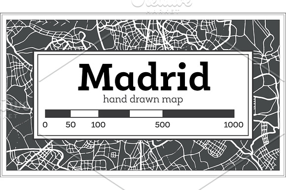 Madrid Spain Map in Retro Style. in Illustrations - product preview 1